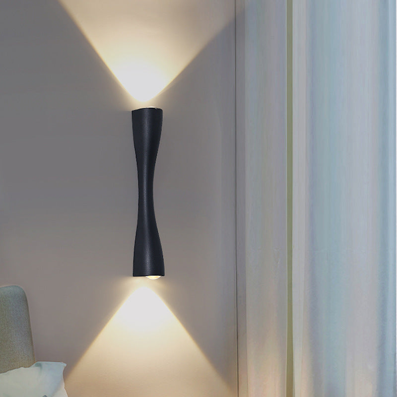 Contemporary Scandinavian Waterproof Cylinder Dumbbell Aluminum LED Wall Sconce Lamp For Living Room