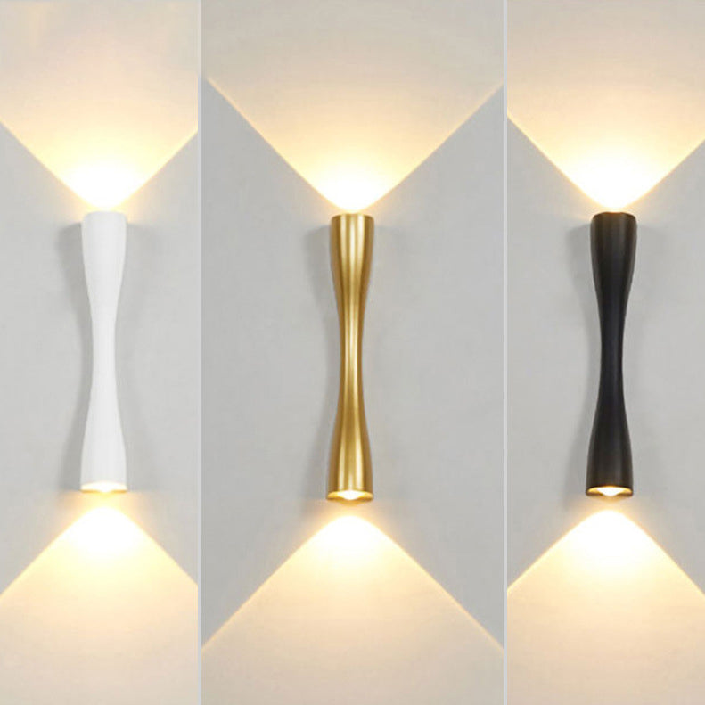 Contemporary Scandinavian Waterproof Cylinder Dumbbell Aluminum LED Wall Sconce Lamp For Living Room