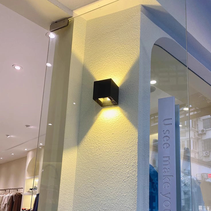 Modern Minimalist Waterproof Square Rectangular Aluminum LED Wall Sconce Lamp For Living Room
