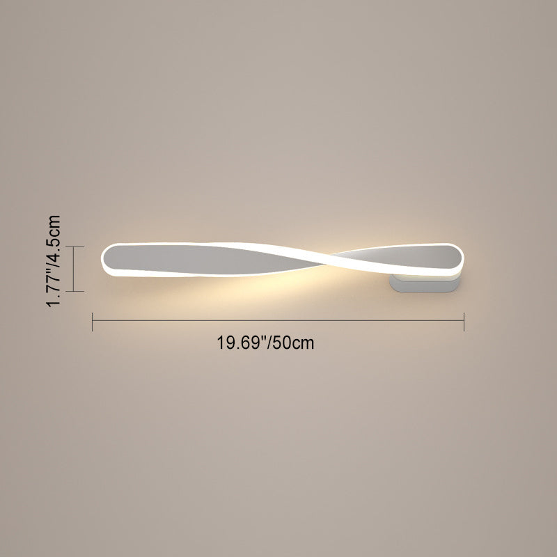 Modern Minimalist Long Oval Spiral Aluminum Silicone LED Wall Sconce Lamp For Living Room