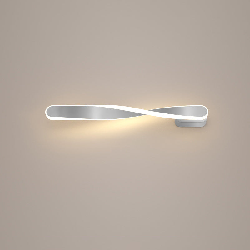 Modern Minimalist Long Oval Spiral Aluminum Silicone LED Wall Sconce Lamp For Living Room