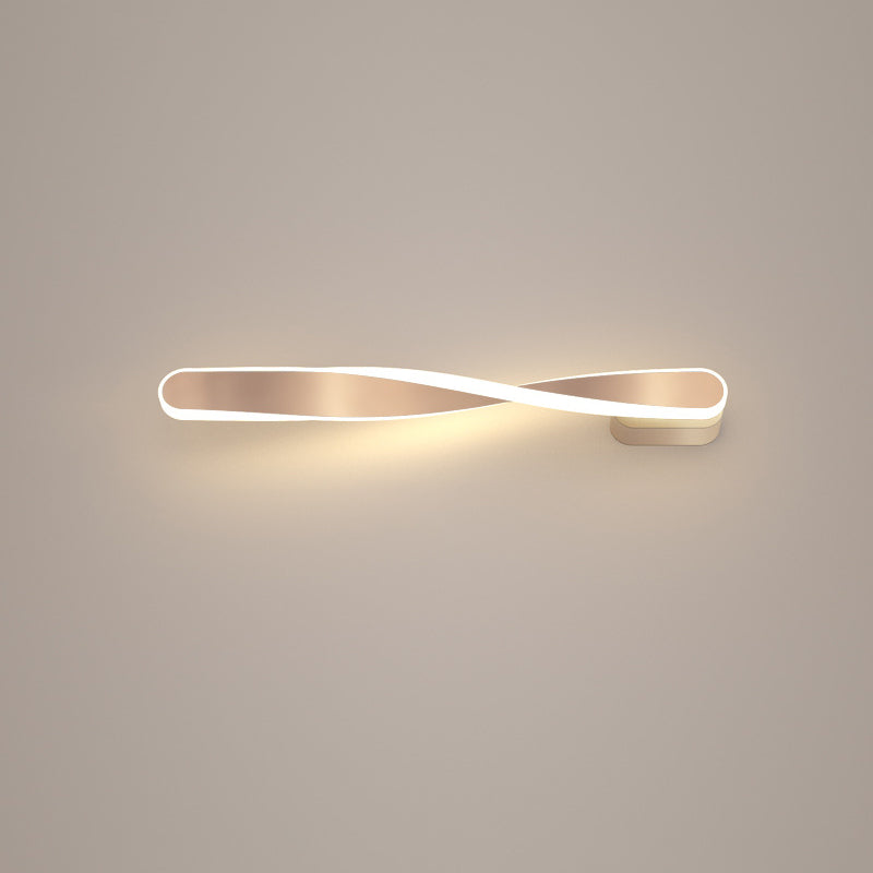 Modern Minimalist Long Oval Spiral Aluminum Silicone LED Wall Sconce Lamp For Living Room