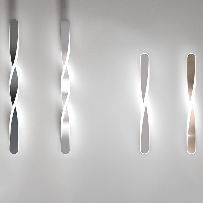 Modern Minimalist Long Oval Spiral Aluminum Silicone LED Wall Sconce Lamp For Living Room