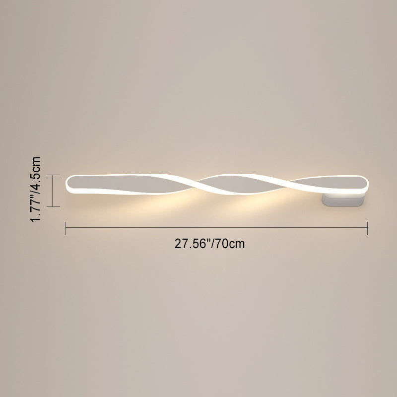 Modern Minimalist Long Oval Spiral Aluminum Silicone LED Wall Sconce Lamp For Living Room