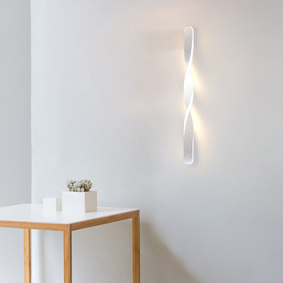 Modern Minimalist Long Oval Spiral Aluminum Silicone LED Wall Sconce Lamp For Living Room