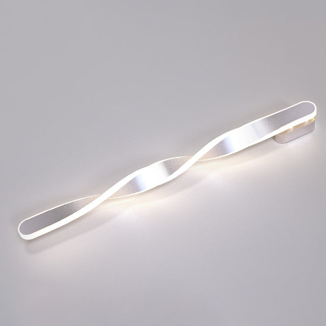 Modern Minimalist Long Oval Spiral Aluminum Silicone LED Wall Sconce Lamp For Living Room