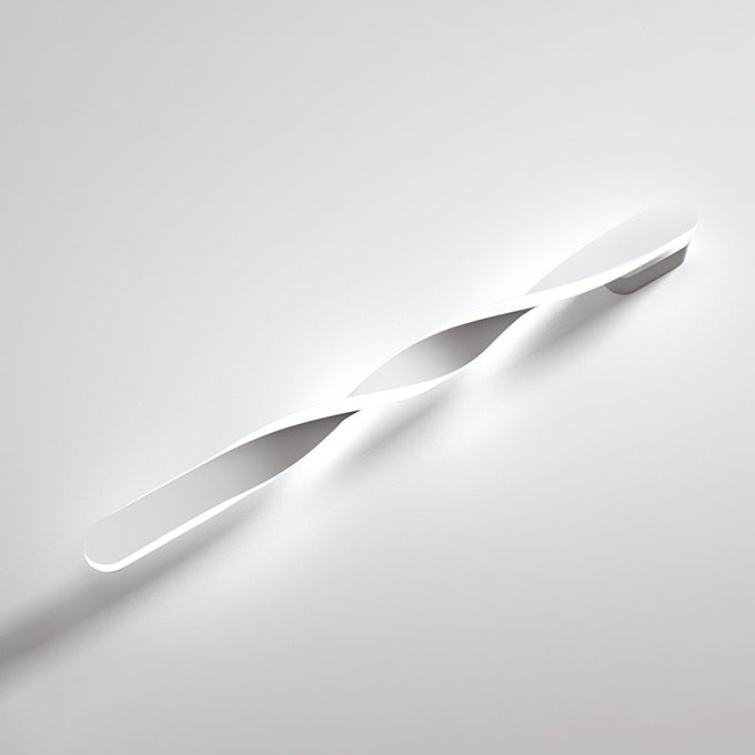 Modern Minimalist Long Oval Spiral Aluminum Silicone LED Wall Sconce Lamp For Living Room