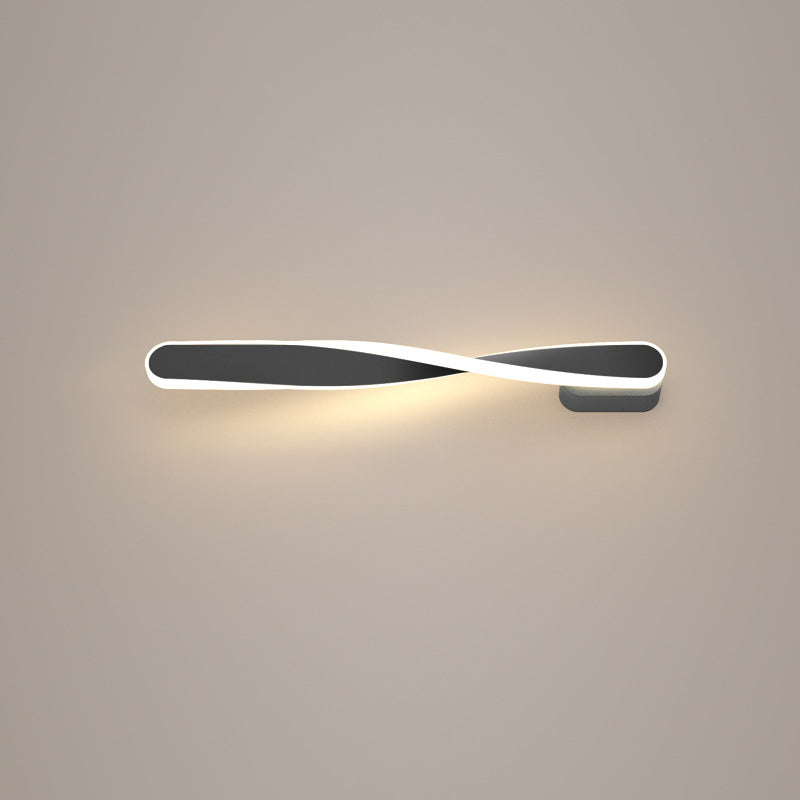 Modern Minimalist Long Oval Spiral Aluminum Silicone LED Wall Sconce Lamp For Living Room