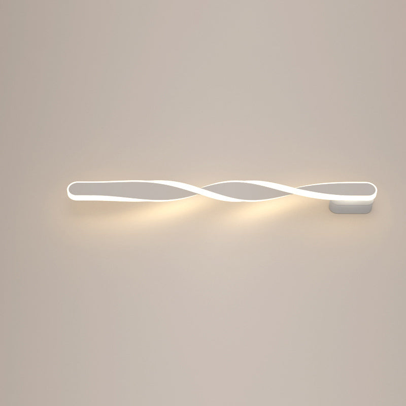 Modern Minimalist Long Oval Spiral Aluminum Silicone LED Wall Sconce Lamp For Living Room