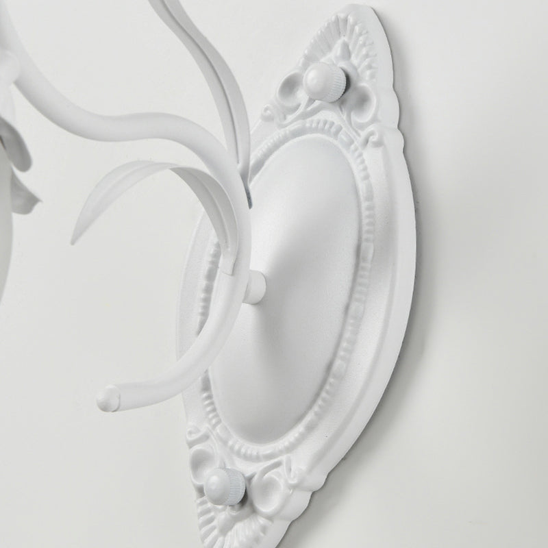 Contemporary Creative Flower Branch Iron Glass 1/2 Light Wall Sconce Lamp For Living Room