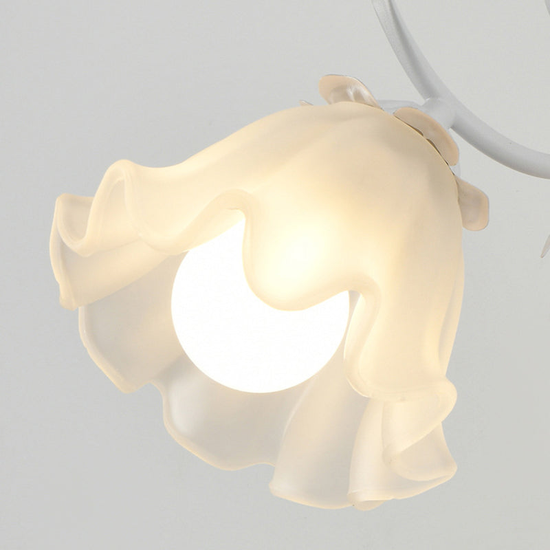 Contemporary Creative Flower Branch Iron Glass 1/2 Light Wall Sconce Lamp For Living Room