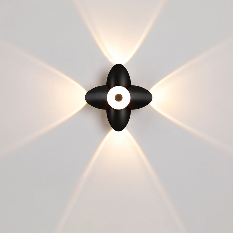 Modern Minimalist Waterproof Plum Blossom Die-Cast Aluminum Acrylic LED Wall Sconce Lamp For Living Room