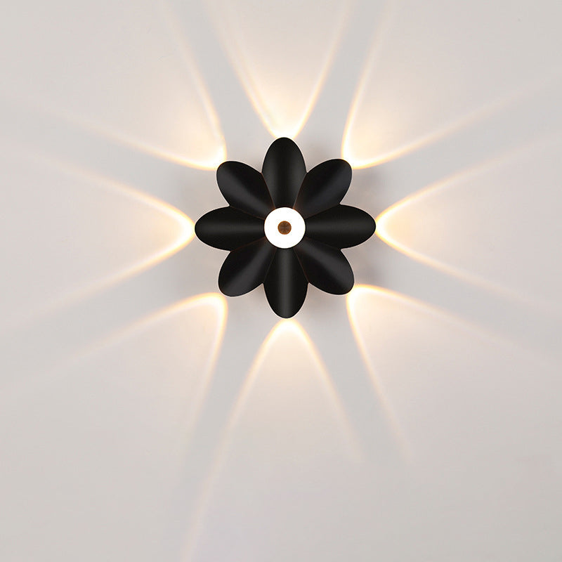 Modern Minimalist Waterproof Plum Blossom Die-Cast Aluminum Acrylic LED Wall Sconce Lamp For Living Room