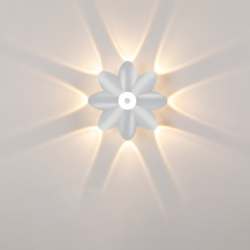 Modern Minimalist Waterproof Plum Blossom Die-Cast Aluminum Acrylic LED Wall Sconce Lamp For Living Room