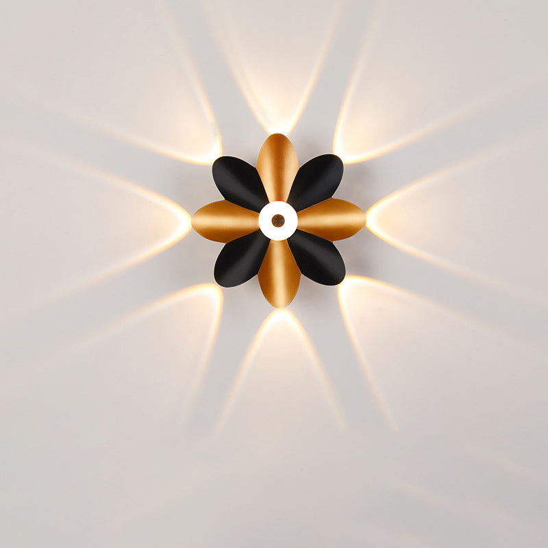 Modern Minimalist Waterproof Plum Blossom Die-Cast Aluminum Acrylic LED Wall Sconce Lamp For Living Room