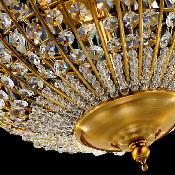 Traditional Vintage Ball Stripe Hardware Crystal 3/4 Light Chandelier For Living Room