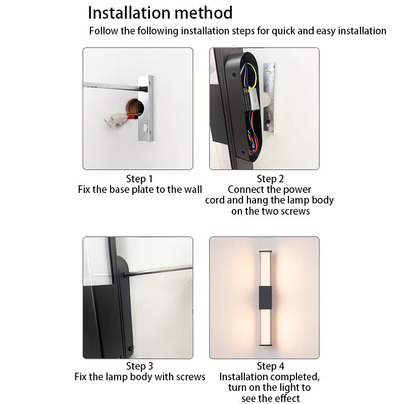 Modern Minimalist Waterproof Rectangle Long Aluminum PC Outdoor Wall Sconce Lamp For Garden