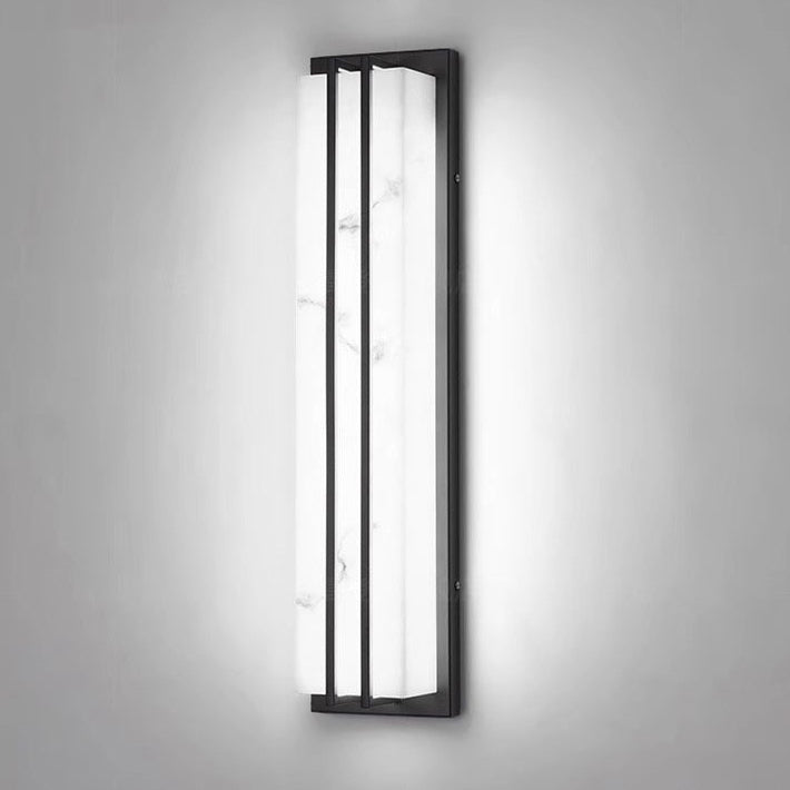 モダンミニマリスト防水長方形ロングステンレススチール樹脂LED屋外壁取り付け用燭台ランプ屋外パティオ用