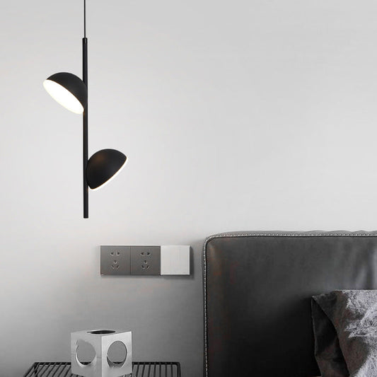 寝室用、現代的なスカンジナビア風半円型ロングロッドアイアンアルミLEDペンダントライト