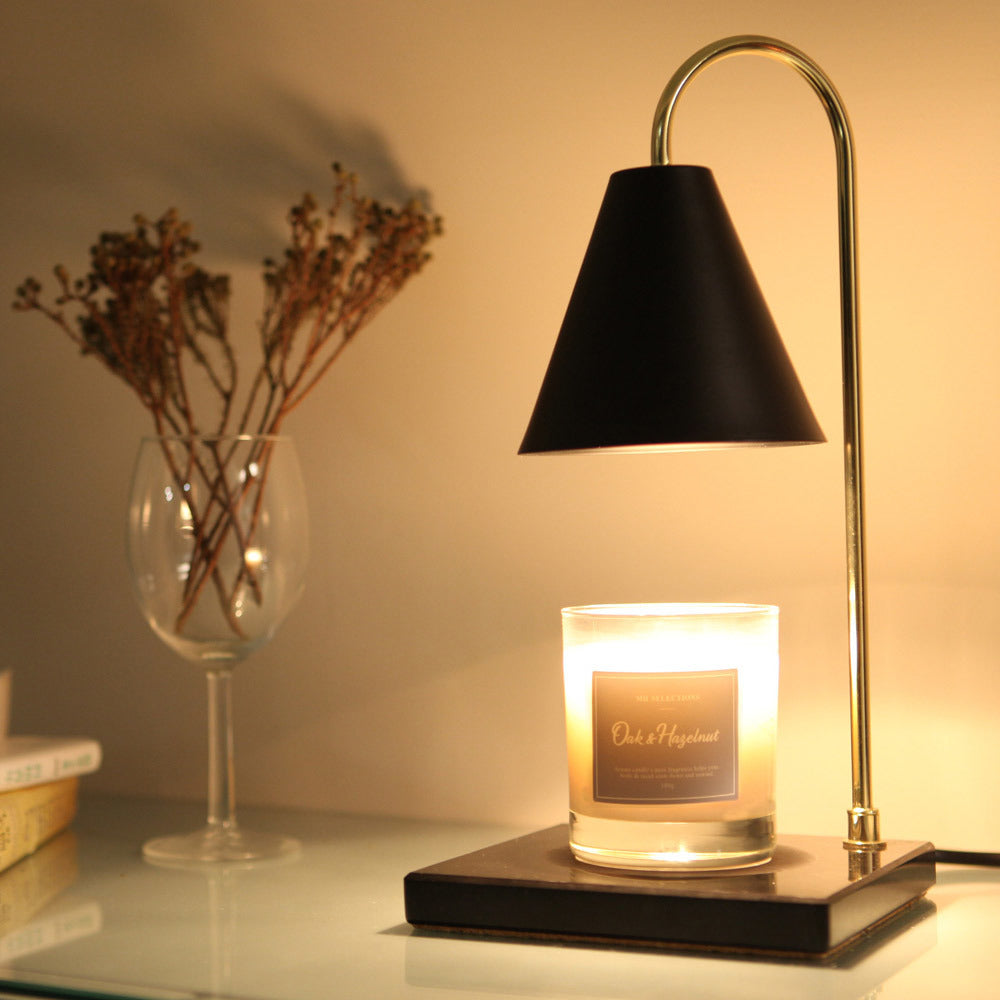 Contemporary Scandinavian Round Square Iron Marble 1-Light Melting Wax Table Lamp For Bedroom