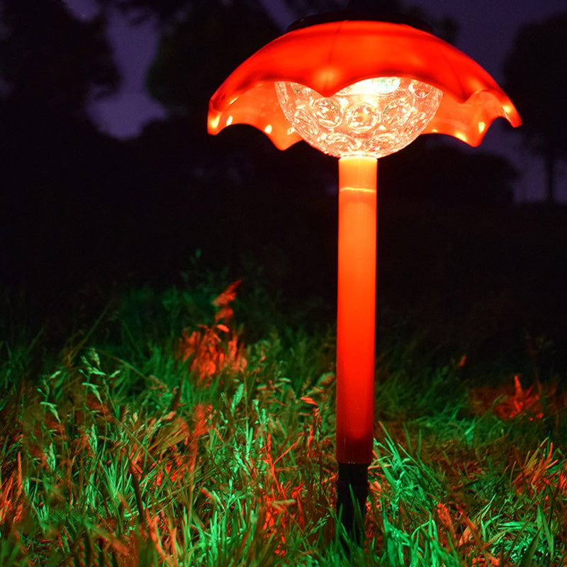 Contemporary Creative ABS Umbrella-Shape Solar Waterproof LED Lawn Insert Light For Outdoor Patio