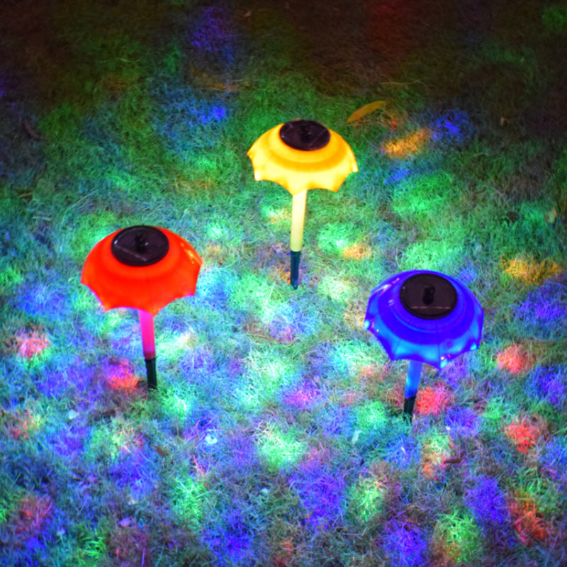Contemporary Creative ABS Umbrella-Shape Solar Waterproof LED Lawn Insert Light For Outdoor Patio