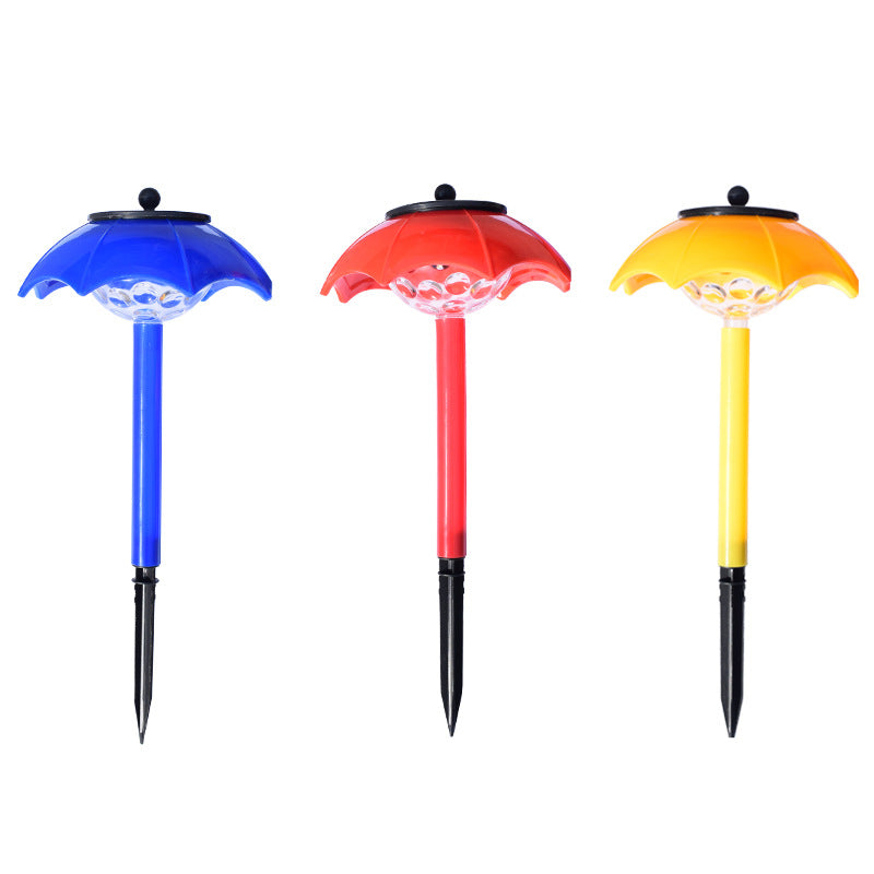 Contemporary Creative ABS Umbrella-Shape Solar Waterproof LED Lawn Insert Light For Outdoor Patio