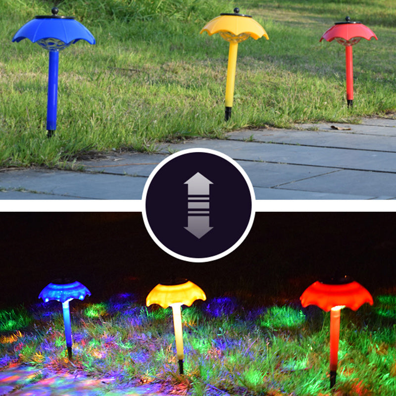 Contemporary Creative ABS Umbrella-Shape Solar Waterproof LED Lawn Insert Light For Outdoor Patio