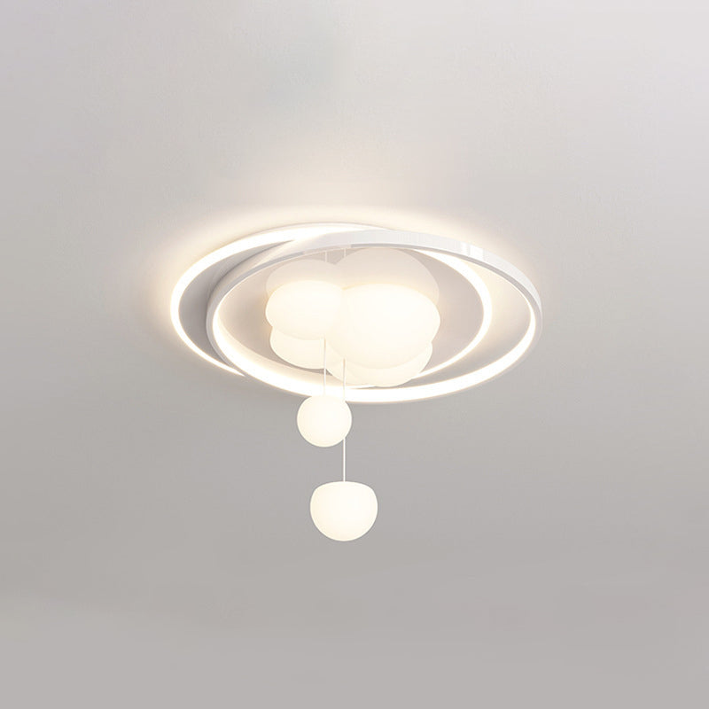 Contemporary Nordic Iron Acrylic Round LED Flush Mount Ceiling Light For Bedroom