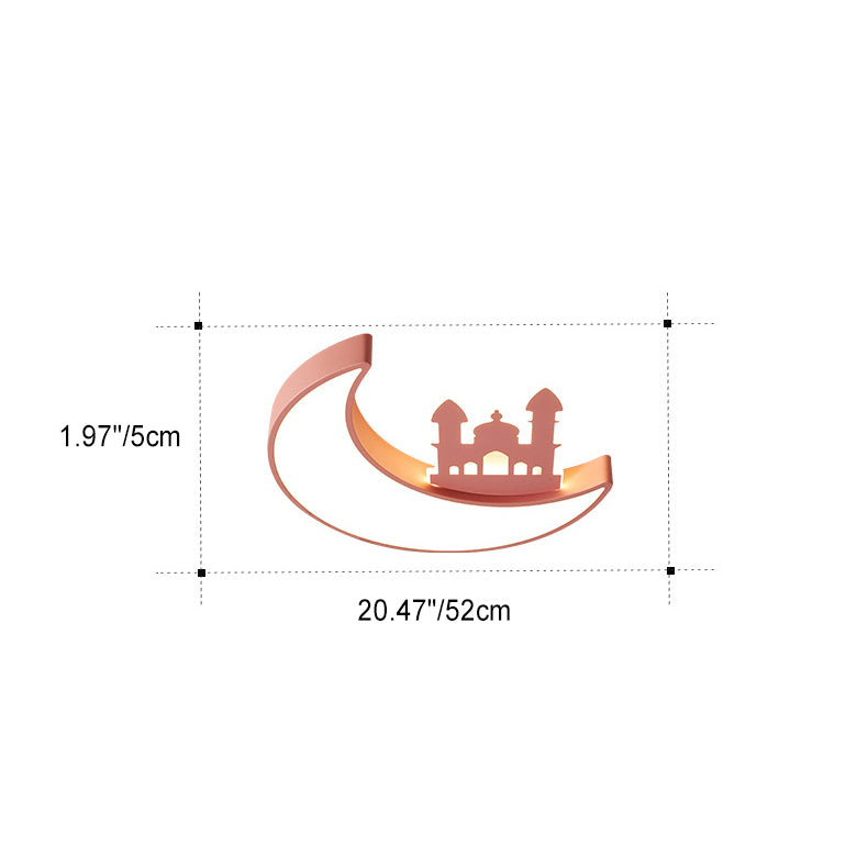 Contemporary Creative Moon Acrylic Hardware LED Kids Flush Mount Ceiling Light For Bedroom
