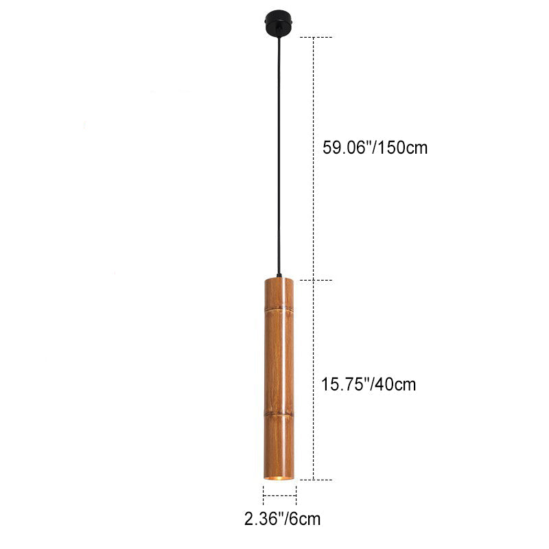 Modern Minimalist Aluminum Bamboo Tube Design LED Pendant Light For Dining Room