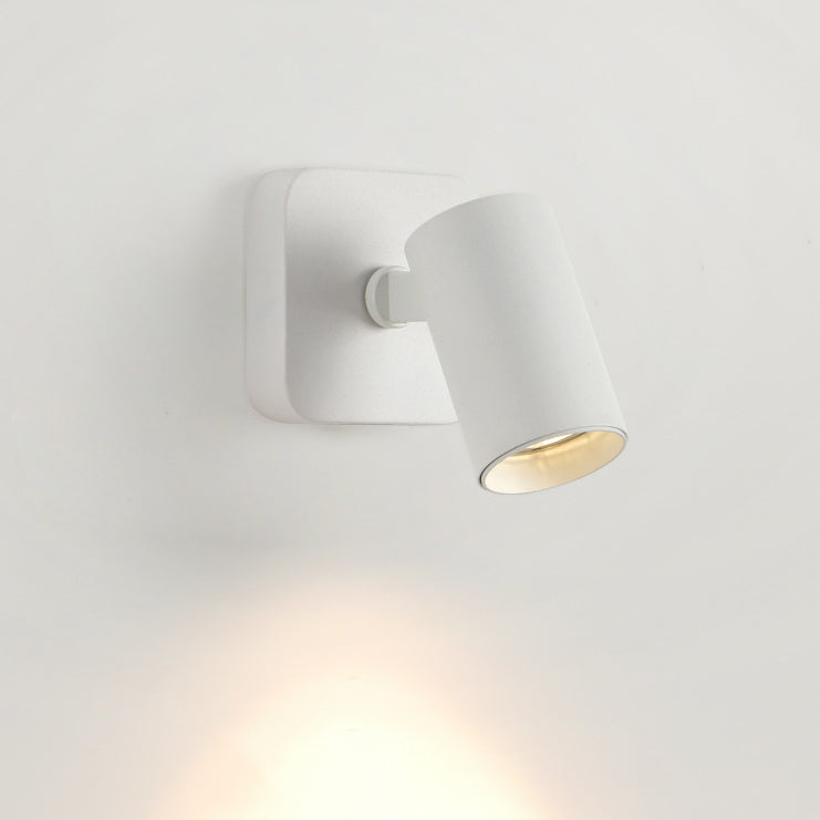 مصباح حائطي بتصميم بسيط عصري مصنوع من الحديد والألومنيوم مزود بأسطوانة LED دوارة لغرفة النوم