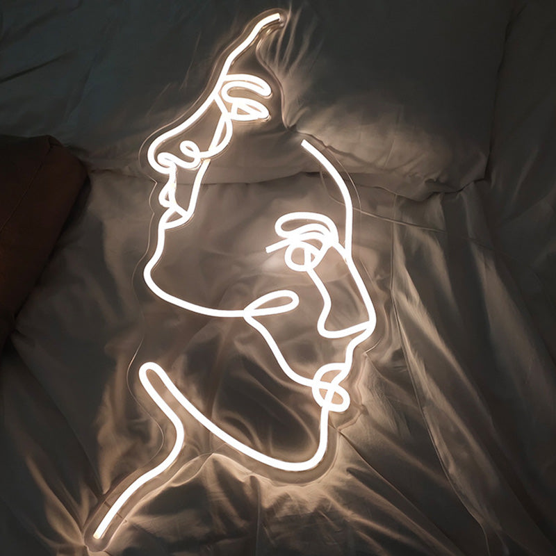 Contemporary Creative Acrylic Two Face Neon Light LED Night Light Table Lamp For Bedroom