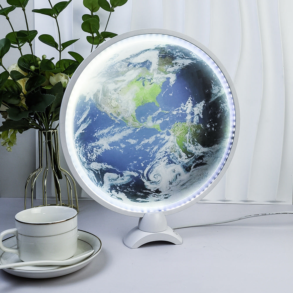 Contemporary Creative Globe Aluminum Acrylic USB LED Table Lamp For Bedroom