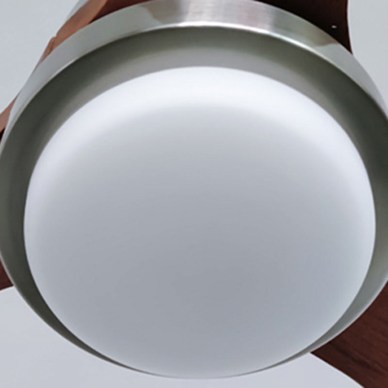 مروحة سقف LED دائرية معاصرة بتصميم عتيق مصنوعة من الخشب الصلب مزودة بشفرات مروحة سقف LED لغرفة النوم