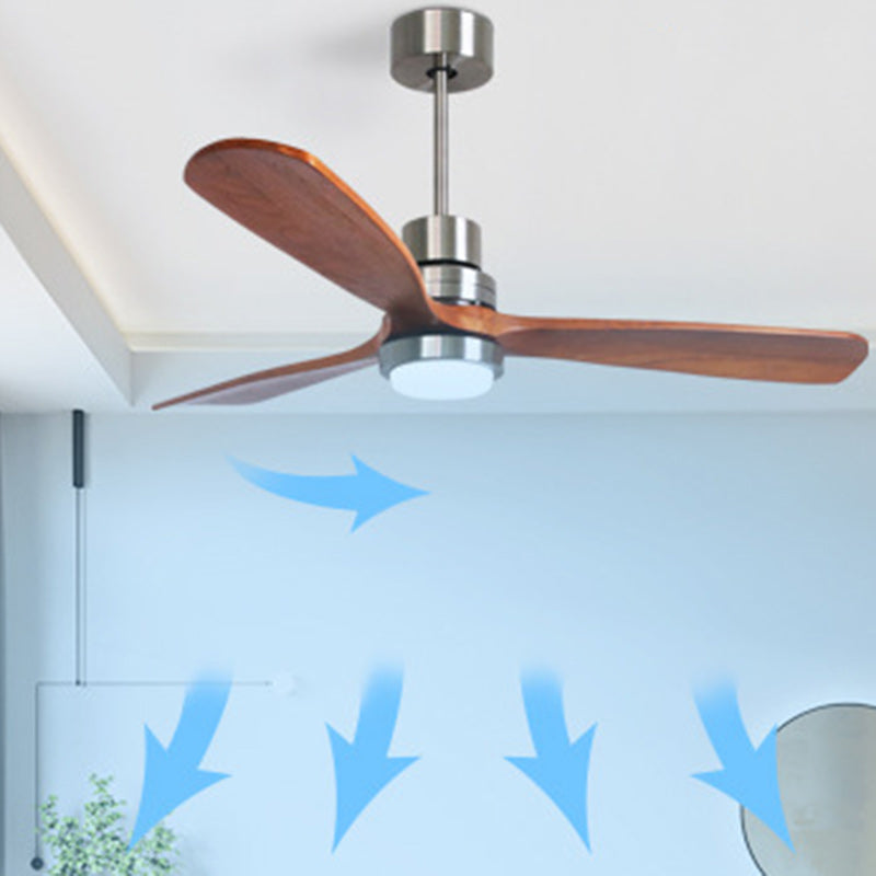 مروحة سقف LED دائرية معاصرة بتصميم عتيق مصنوعة من الخشب الصلب مزودة بشفرات مروحة سقف LED لغرفة النوم