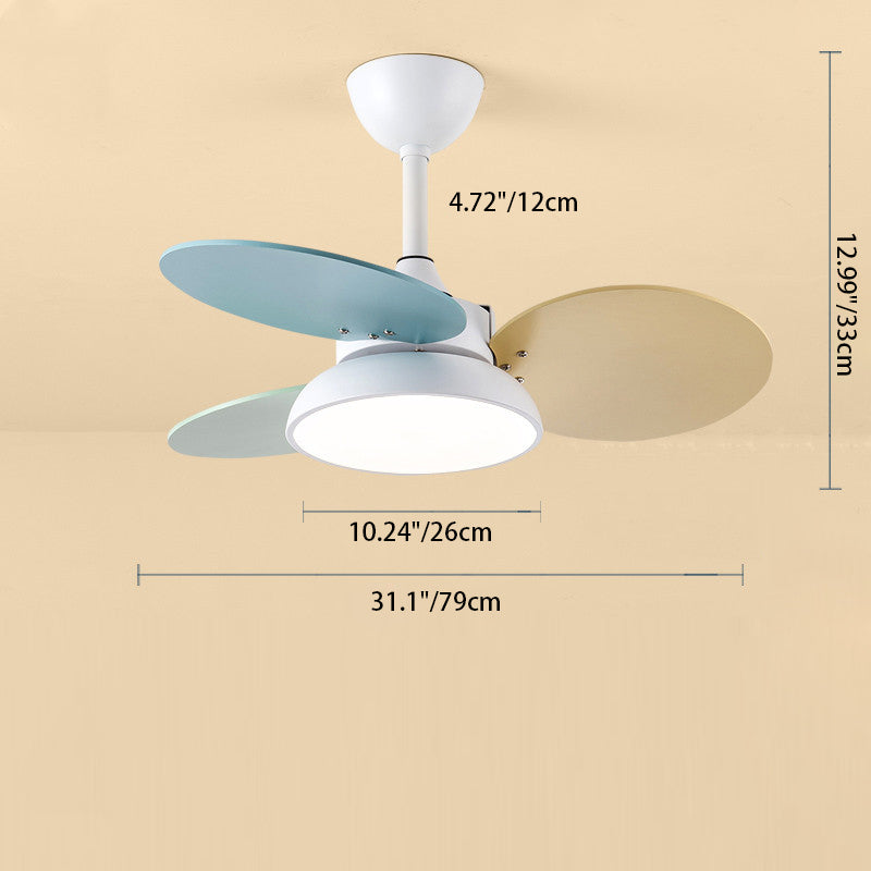 Contemporary Scandinavian Acrylic Shade Solid Wood Oval Fan Blade LED Downrod Ceiling Fan Light For Living Room