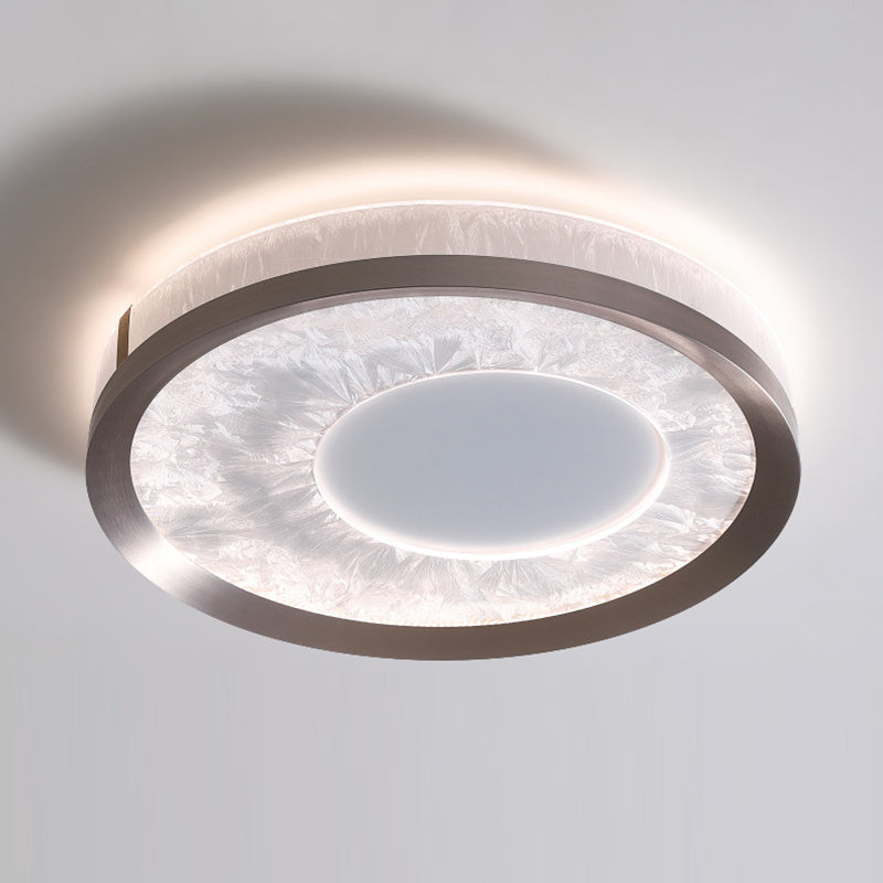寝室用モダン北欧アルミアクリル丸型LEDフラッシュマウントシーリングライト