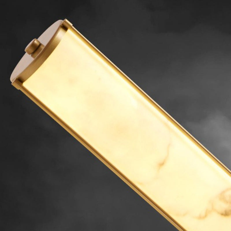 Contemporary Luxury Iron Long Pole Marble Cylinder Shade LED Wall Sconce Lamp For Living Room