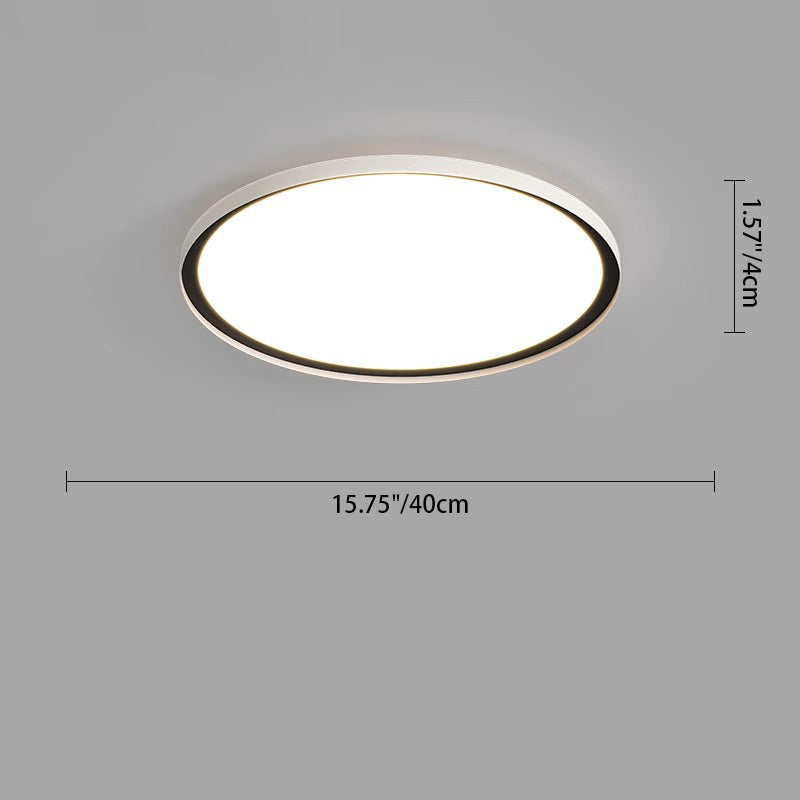 Modern Minimalist Geometric Circle Aluminum LED Flush Mount Ceiling Light For Living Room