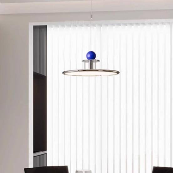 مصباح LED دائري هندسي معاصر من الألومنيوم والحديد لغرفة النوم