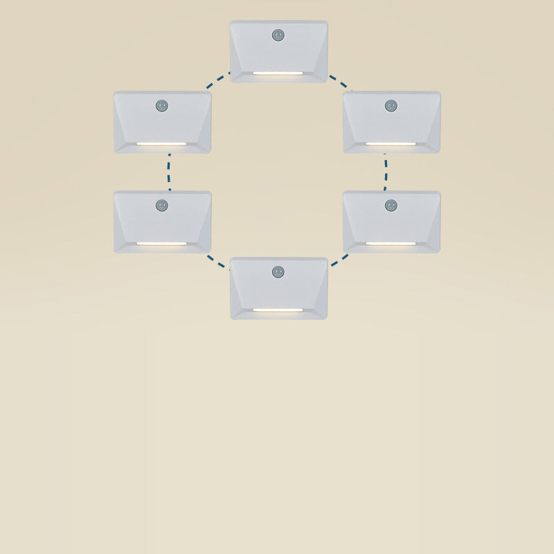 Modern Minimalist Human Sensor ABS Rectangle Magnetic LED Night Light Wall Sconce Lamp For Living Room