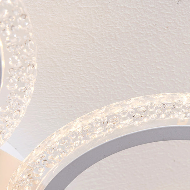 Contemporary Simplicity Hardware Flower Acrylic LED Semi-Flush Mount Ceiling Fan Light For Bedroom