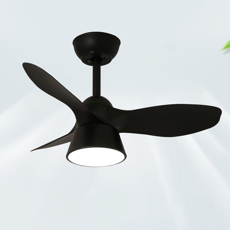Modern Minimalist Round Acrylic Shade PVC Fan LED Downrods Ceiling Fan Light For Bedroom
