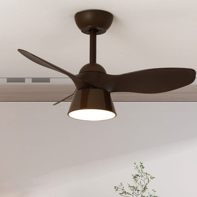 Modern Minimalist Round Acrylic Shade PVC Fan LED Downrods Ceiling Fan Light For Bedroom