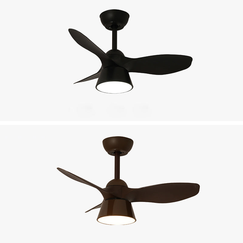 Modern Minimalist Round Acrylic Shade PVC Fan LED Downrods Ceiling Fan Light For Bedroom