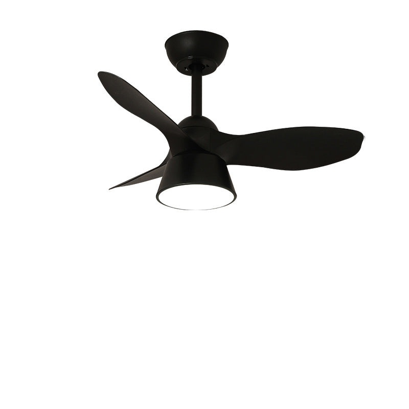 Modern Minimalist Round Acrylic Shade PVC Fan LED Downrods Ceiling Fan Light For Bedroom