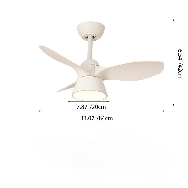 Modern Minimalist Round Acrylic Shade PVC Fan LED Downrods Ceiling Fan Light For Bedroom