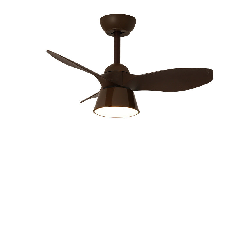 Modern Minimalist Round Acrylic Shade PVC Fan LED Downrods Ceiling Fan Light For Bedroom