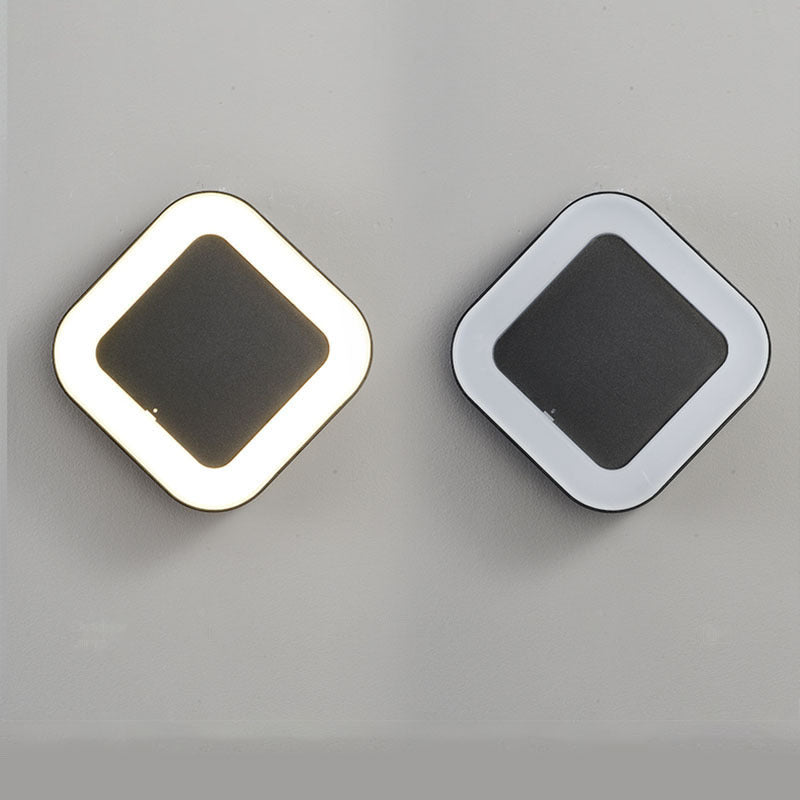 Contemporary Simplicity Oval Aluminum Acrylic LED Outdoor Wall Sconce Lamp For Outdoor Patio